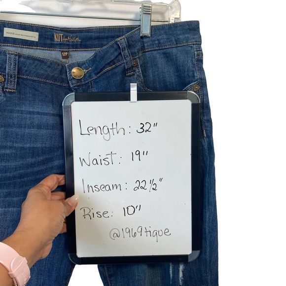Kut from the Kloth‎ Maggie Skinny Boyfriend Petite Denim Jeans Sz 12 - Picture 4 of 4